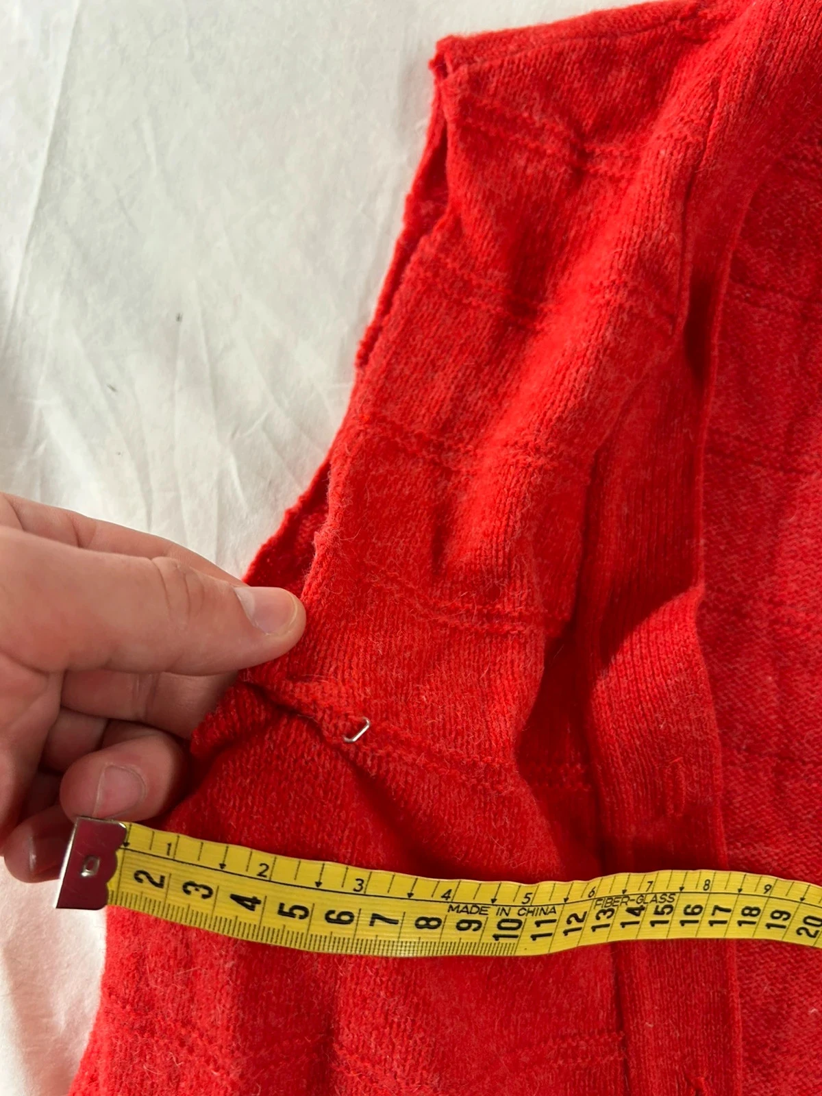 Chaleco rojo de lana de cordero vintage Solfin Paris – photo 9